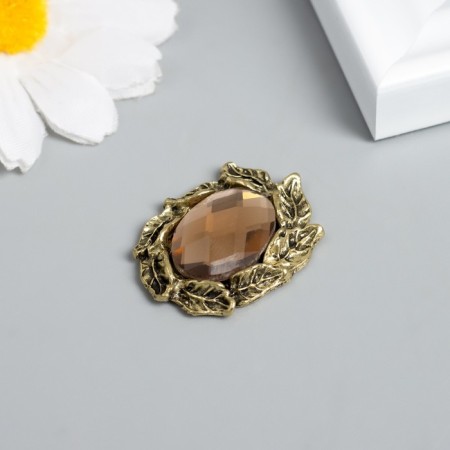 Decor for creativity Metal "Rhubes in the leaves" Caramel 3x2.3 cm-2