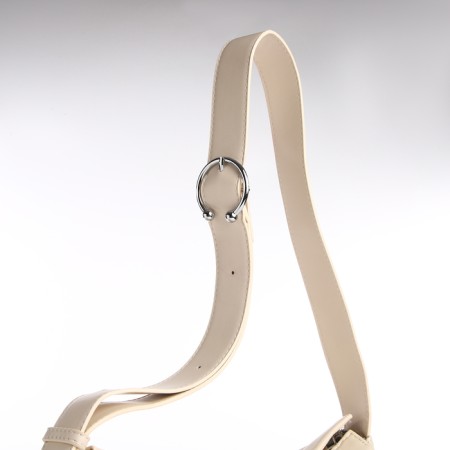 Bag Women's Cross-Bodi, on a zipper, beige color-4
