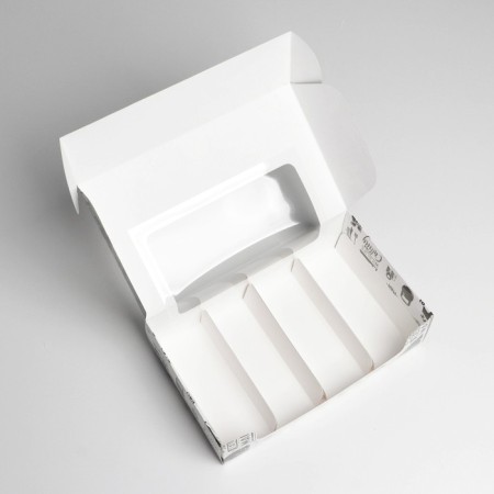 Eclaire box, confectionery packaging, 5 inserts, Man Pattern, 25.2 x 15 x 7 cm-2