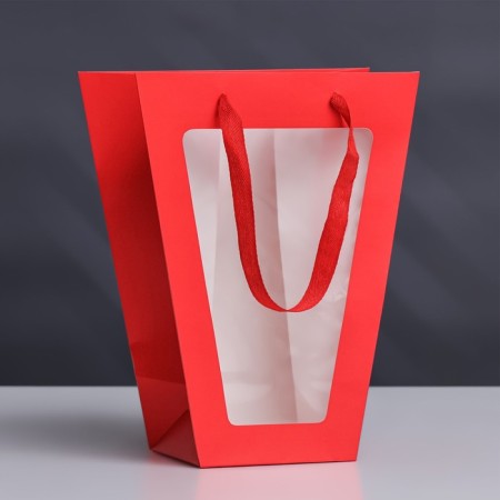 Flower packet 18 × 14 × 35 x 28 cm, red