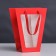 Flower packet 18 × 14 × 35 x 28 cm, red