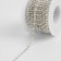 Chain with rhinestones and pearls, metal, plastic, glass, 2.5 mm, 9 ± 1 m, silver color