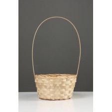 Wicker basket 20 x 20 x 9 cm, handle h = 25 cm, red