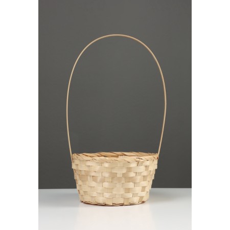 Wicker basket 20 x 20 x 9 cm, handle h = 25 cm, red