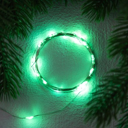 Rosa thread. IP20, 2 m, N.S. LED (1608) -20-4.6V, AG13X3 (in the set), 3 modes, Green glow