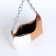Baget bag with zipper, white/brown color