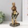 Polystone souvenir with clock "Golden Dragon in Kamisole, with a sword" 12x9x32 cm