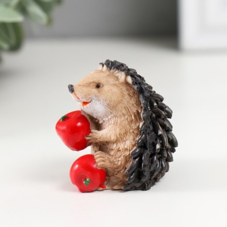 Souvenir Polystone "Hedgehog with Apple" MIX 3.8x4.7x4.4 cm-4