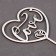Topper wooden "heart" with sparkles, color silver