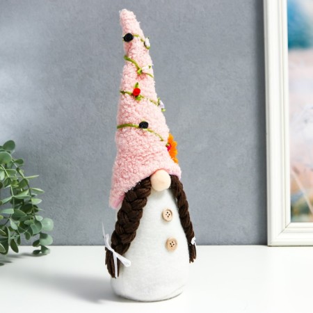 Interior doll "Granny in a cap with chamomile and roses" 36x7x6 cm cm cm-1