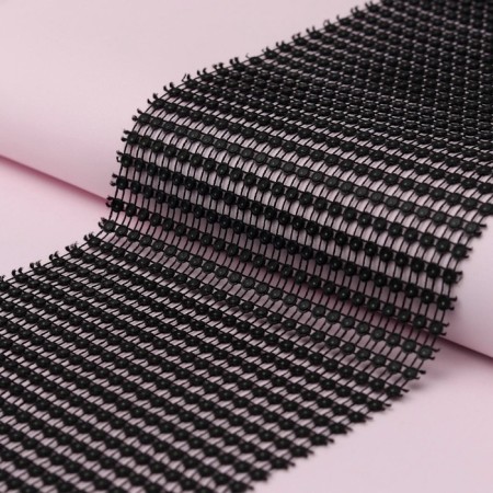 Ribbon with imitation of rhinestones, 12 cm, 9 ± 1 m, black color-2