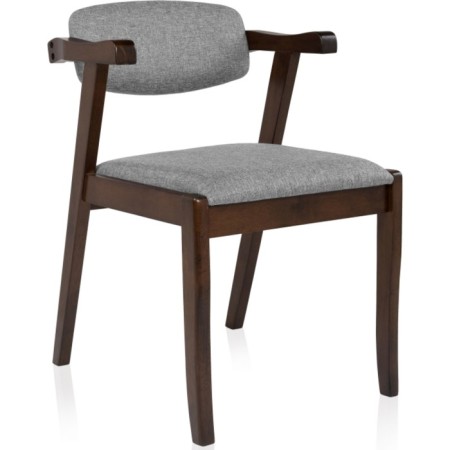 Wooden stool Fit array of gvei/fabric, cappuccino/gray 52x53x76 cm