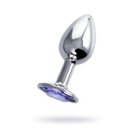 Anal sleeve of little cuts, metal, silver, with a crystal, 7 cm, 2.8 cm, 50 g