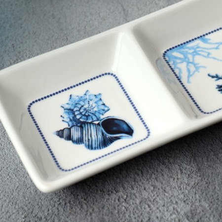 Ceramic "Sea", 13.8 x 7 cm, white, white-2