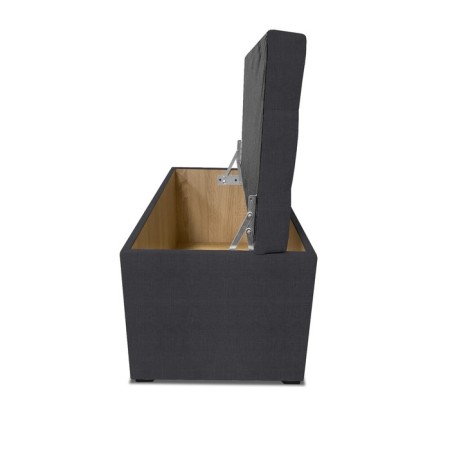 Puff with a lid and weighting, 800 × 400 × 420 mm, Vital velor, Grafit color-4