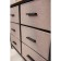 Mosque CAPRI, 800 × 290 × 730 mm, 6 boxes, color of oak woth / fabric Capri 13 / Black metal