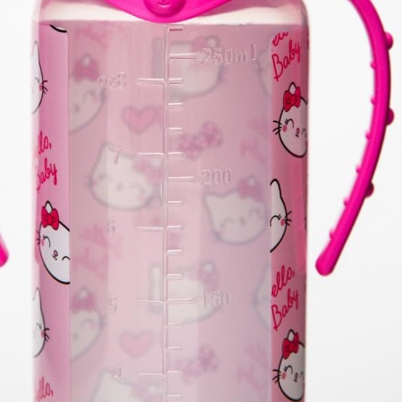 Little Kitty feeding bottle, classic throat, 3 months, 250 ml., Cylinder, with handles-5