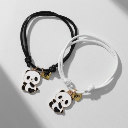 Bracelets "Demetrons" Panda and legs, black and white color, d = 6 cm-1
