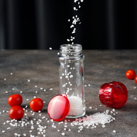 Mill for spices, plastic mechanism, 115 ml (45-80 gr), red color-6