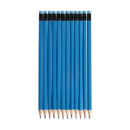 Pencil Blackographic hardness of HB, with an eraser, hexagonal, sharpened, MIX case-9