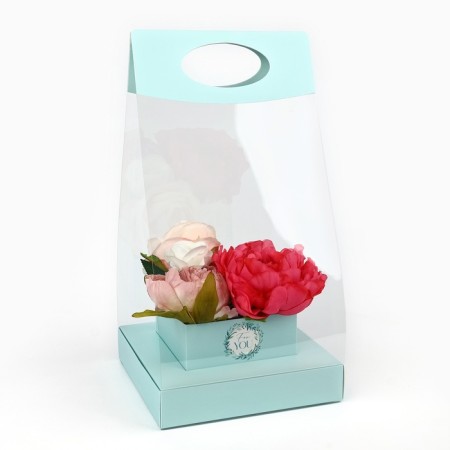 Box Gift folding carrion for colors, packaging, "turquoise", 20 x 20 x 4 cm-1