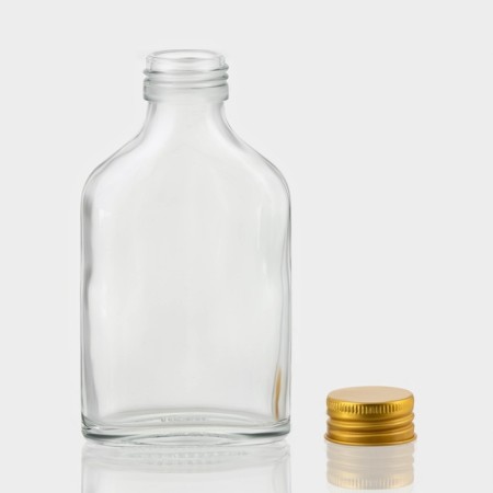Glass bottle for sauces and oils with a metal cover, 100 ml, 6.5 × 3 × 12.5 cm-1