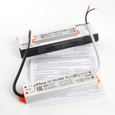 Electronic transformer for 24 W LED tape, Feron, LB007, 1.6A, 40 W-5