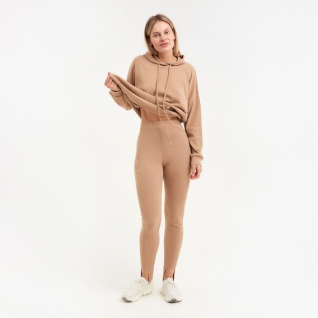 Women's costume (sweatshirt/legins), coffee color, size 44-4