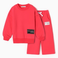 Kit for girls (sweatshirts, trousers), fuchsia color, height 104