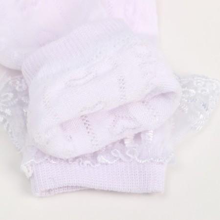 Golphs children's openwork with ruffles, white color, size 20-10