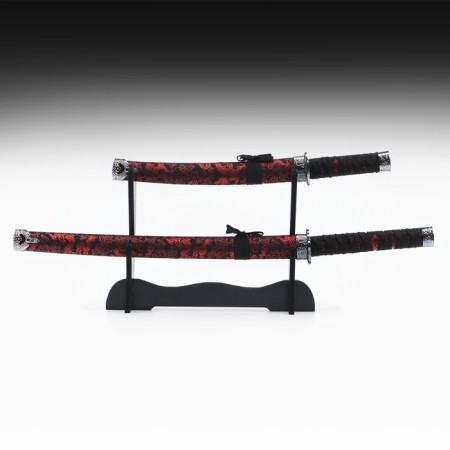 Suv. Product Katana 2B1 on a stand, scabbard to leatherette, red dragon on black 47/70cm-1