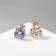 Clips "Party" Large crystals, white color in gold