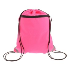 A bag for shoes with a pocket of 500 x 410 mm, Erich Krause, density 300D, a reflective strip, ventilated, neon pink