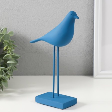 Polystone souvenir "Bird - long paws" bright blue 22x15 cm