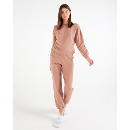 Women's costume (sweatshirt, trousers) minku: casual collection color sand, size 42-3