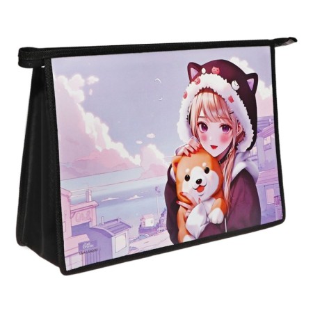 Folder D/Labor A4 Lightning from above Plastic PTR-22 Calligrata Virgin "Girl with a doggie"-1
