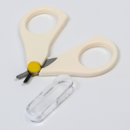 Children's manicure scissors, with a protective cap, type 1, milk color-1