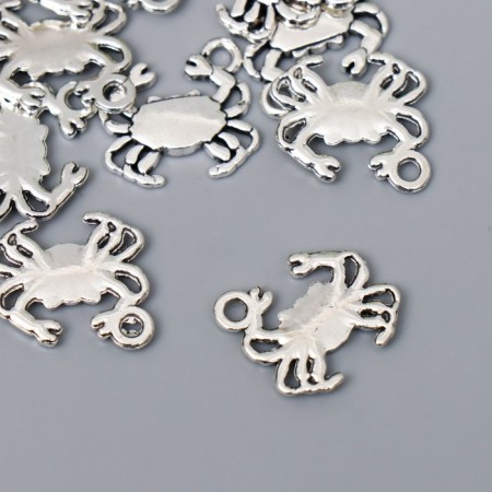 Decor Metal for creativity "Crab sea" silver 2969 2x1.5 cm-1