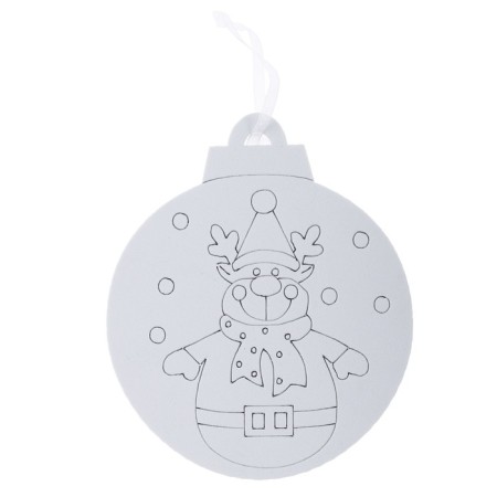 Christmas tree decoration for coloring "Snow" 4 pcs., Brush-2