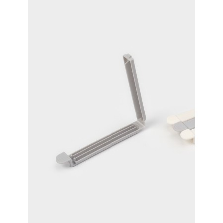 Set of clamps for packages 4 pcs, 11x6x1 cm, white/gray color-4