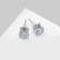 Earrings with rhinestones "Pusets" radiance, square, d = 0.7, white color in silver