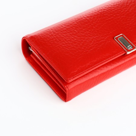 Women's wallet on magnets, red color-2