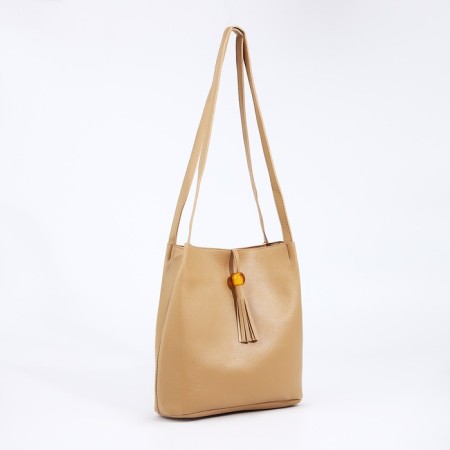 Bag Women's Tout on the valve, beige color-2