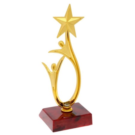 The award figure "Man with a star", gold, a plastic stand red, 18 x 6 x 6 cm.-2
