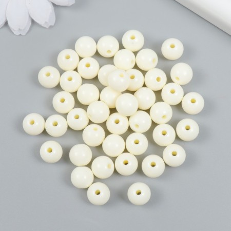 Plastic beads "Snow White" gloss set 25 grams d = 1 cm-1