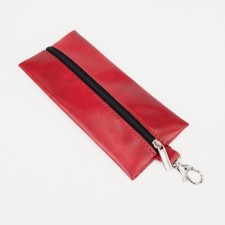 Key of zipper, length 14 cm, ring, carbine, red color