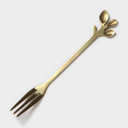 Ceramic crem, 2 items: Kremanka d = 10 cm, fork h = 13 cm, white color-2