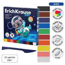 Plasticine 10 colors, 180 g, Erichkrause 