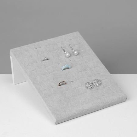 Standing for rings 50 seats, phlock, gray color 20 × 9.7 × 24 cm-1