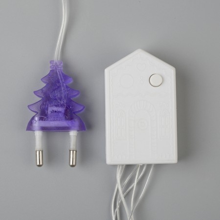 Garland “thread” 20 m, IP20, transparent thread, 200 LED, purple glow, 8 modes, 220 V-3